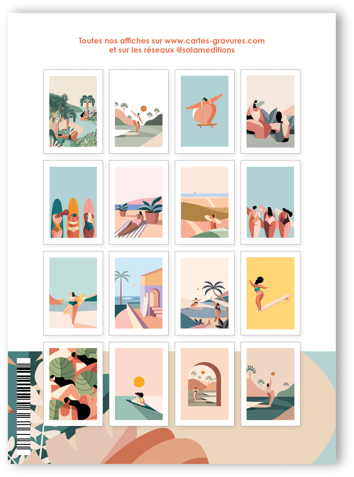 Collection " Les Filles du Surf " - 16 CP