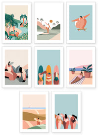 Collection " Les Filles du Surf " - 16 CP