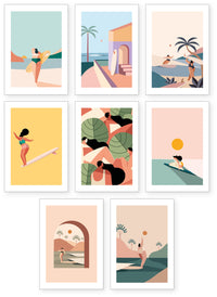 Collection " Les Filles du Surf " - 16 CP