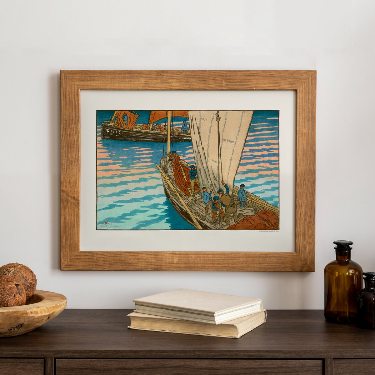 Départ des sardiniers à Tréboul en Bretagne par Henri Rivière