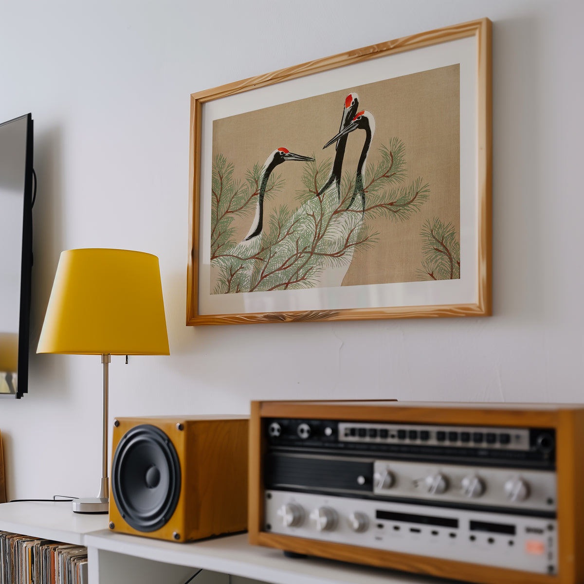 Kamisaka Sekka-Grúas de Momoyogusa–Flores de cien generaciones 1909