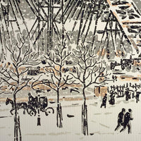 La tour en construction depuis Trocadéro à Paris par Henri Rivière