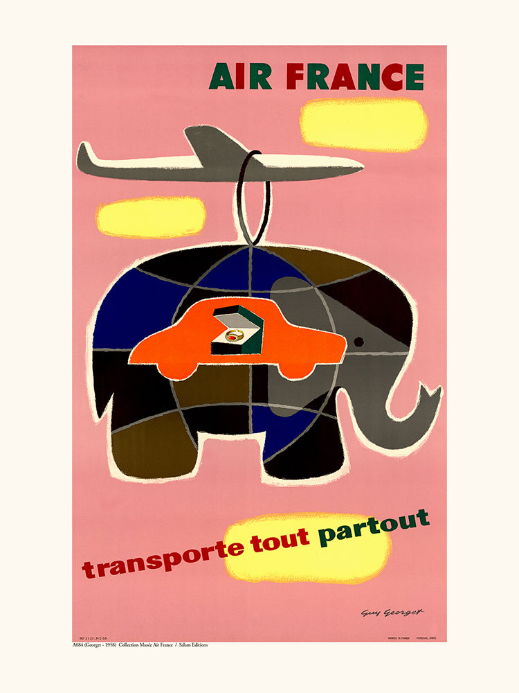 transport plantes avion air france Air France / Transporte tout, partout A084 – Cartes-gravures.com