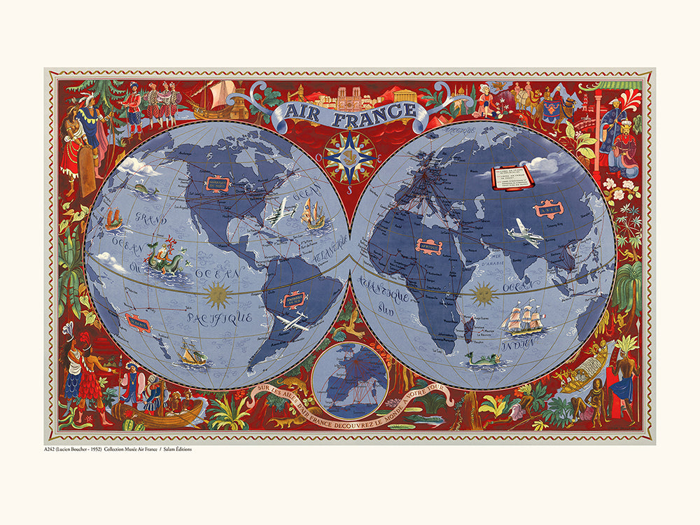 Air France / WORLD MAP On the wings of Air France... A242