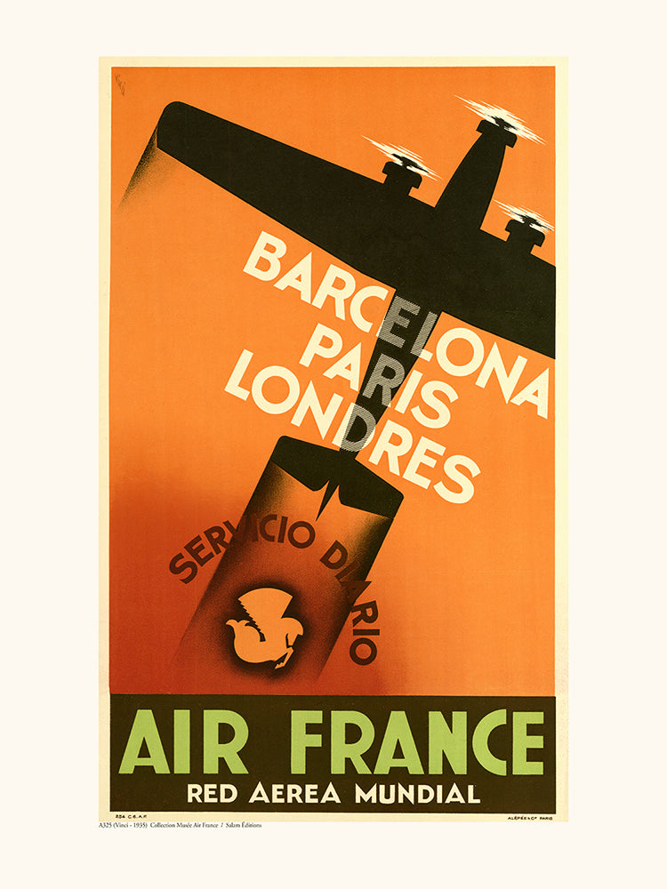 Air France / Red area Barcelona - Paris - Londres A325