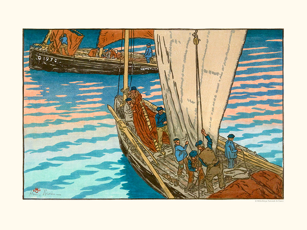 Départ des sardiniers à Tréboul en Bretagne par Henri Rivière