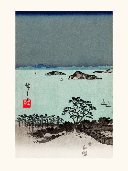 Huit vues de Kanagawa 1/3 de Hiroshige Utagawa