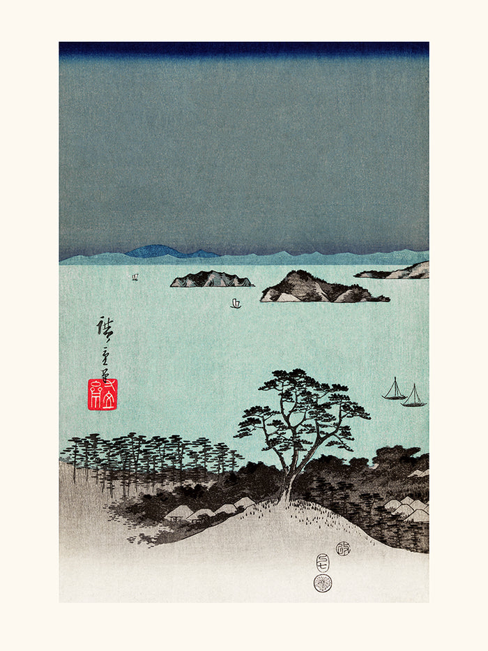 Huit vues de Kanagawa 1/3 de Hiroshige Utagawa