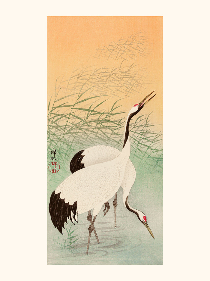 Deux grues de Ohara Koson