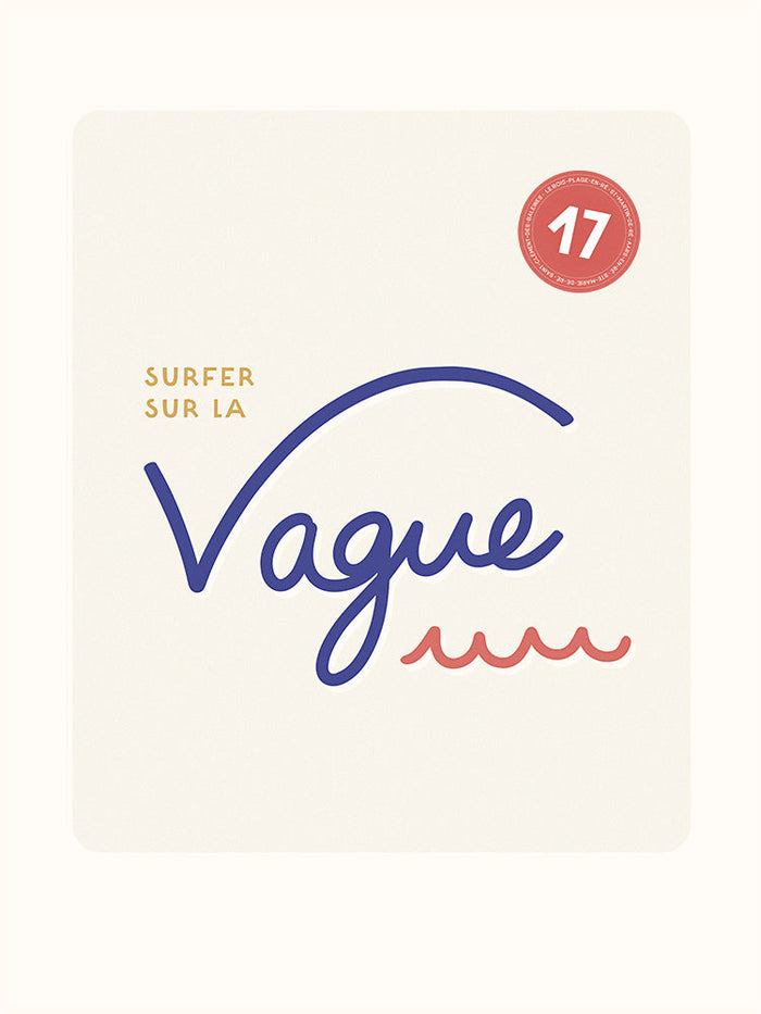 Surfer sur la vague, format portrait (personnalisable)