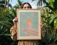 Longboard and palms - Art Rider