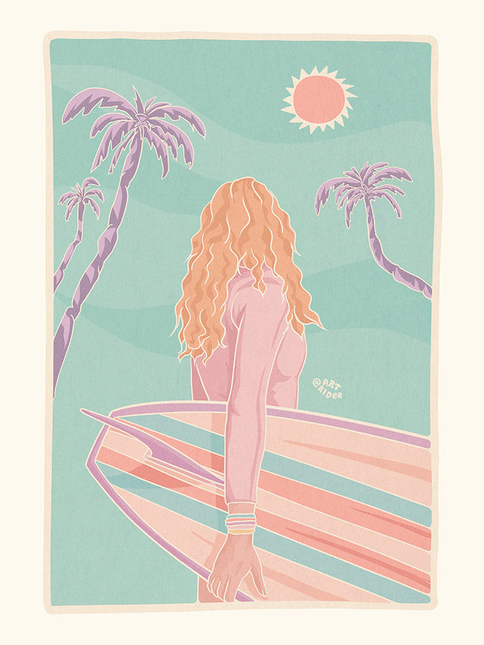 Longboard and palms - Art Rider