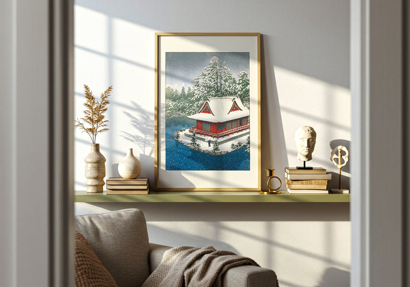 Inokashira sous la neige de Kawase Hasui