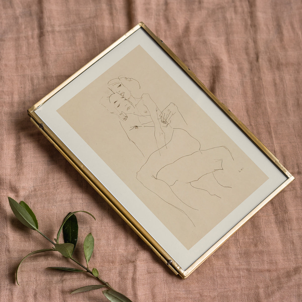 Couple au crayon d'Egon Schiele