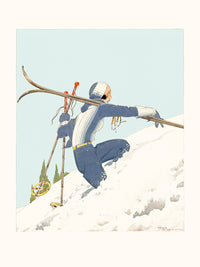 Skieuse à pied dans la neige