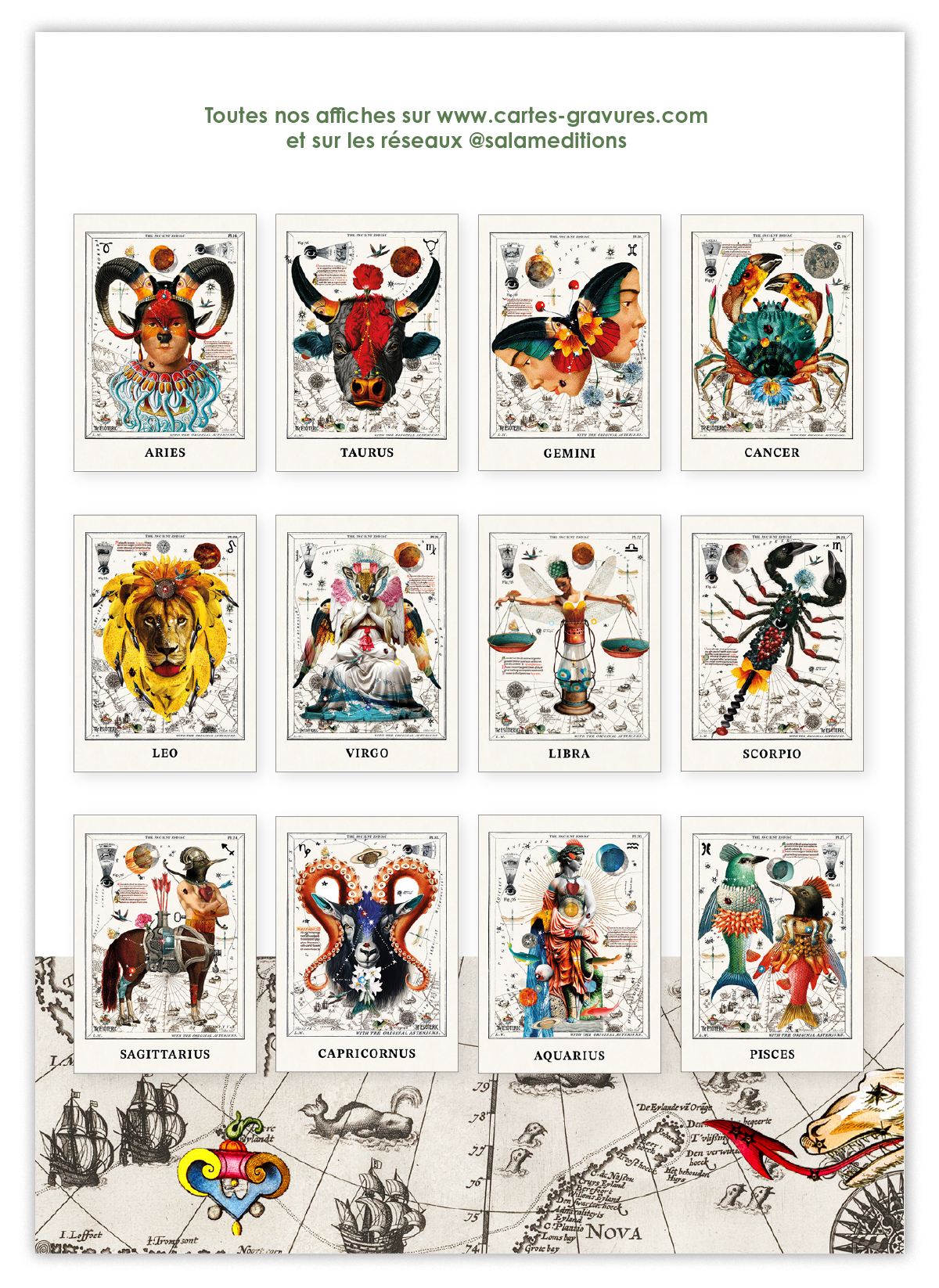 Collection "Béto Val The ancien Zodiac" - 12 CP