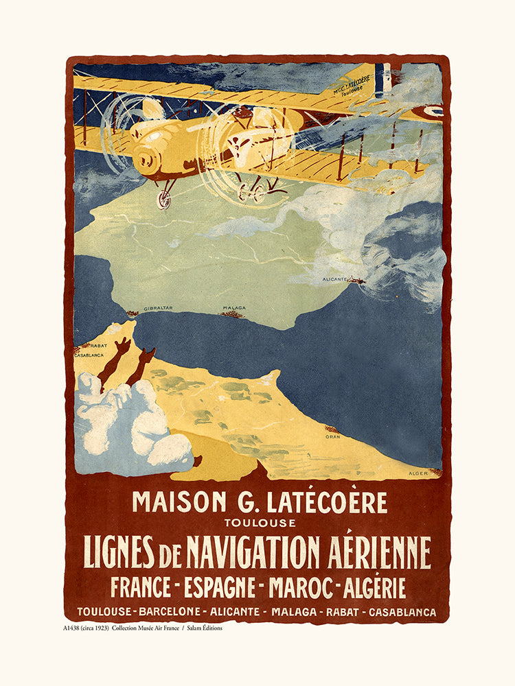 Air France / LATECOERE Affichette 1923 A1438