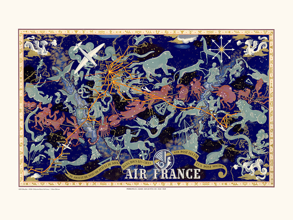 Air France / WORLD MAP Celeste A283 – Cartes-gravures.com