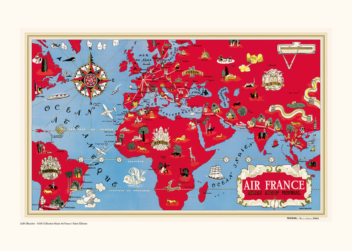 Air France / Mapa del mundo 1939 A284