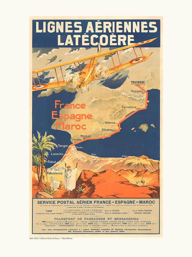 Air France / LATECOERE Póster 1921 A315