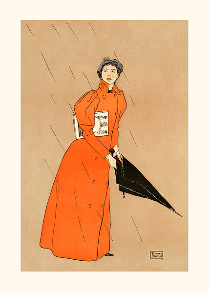 Edward Penfield Woman with an Umbrella