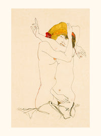 Couple enlacé d'Egon Schiele