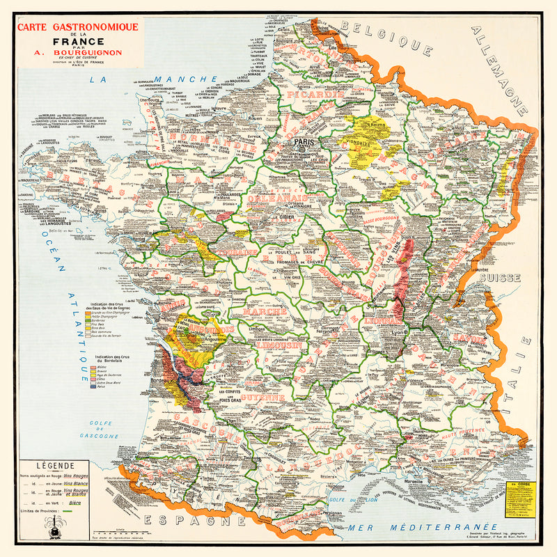 Carte gastronomique par Alain Bourguignon