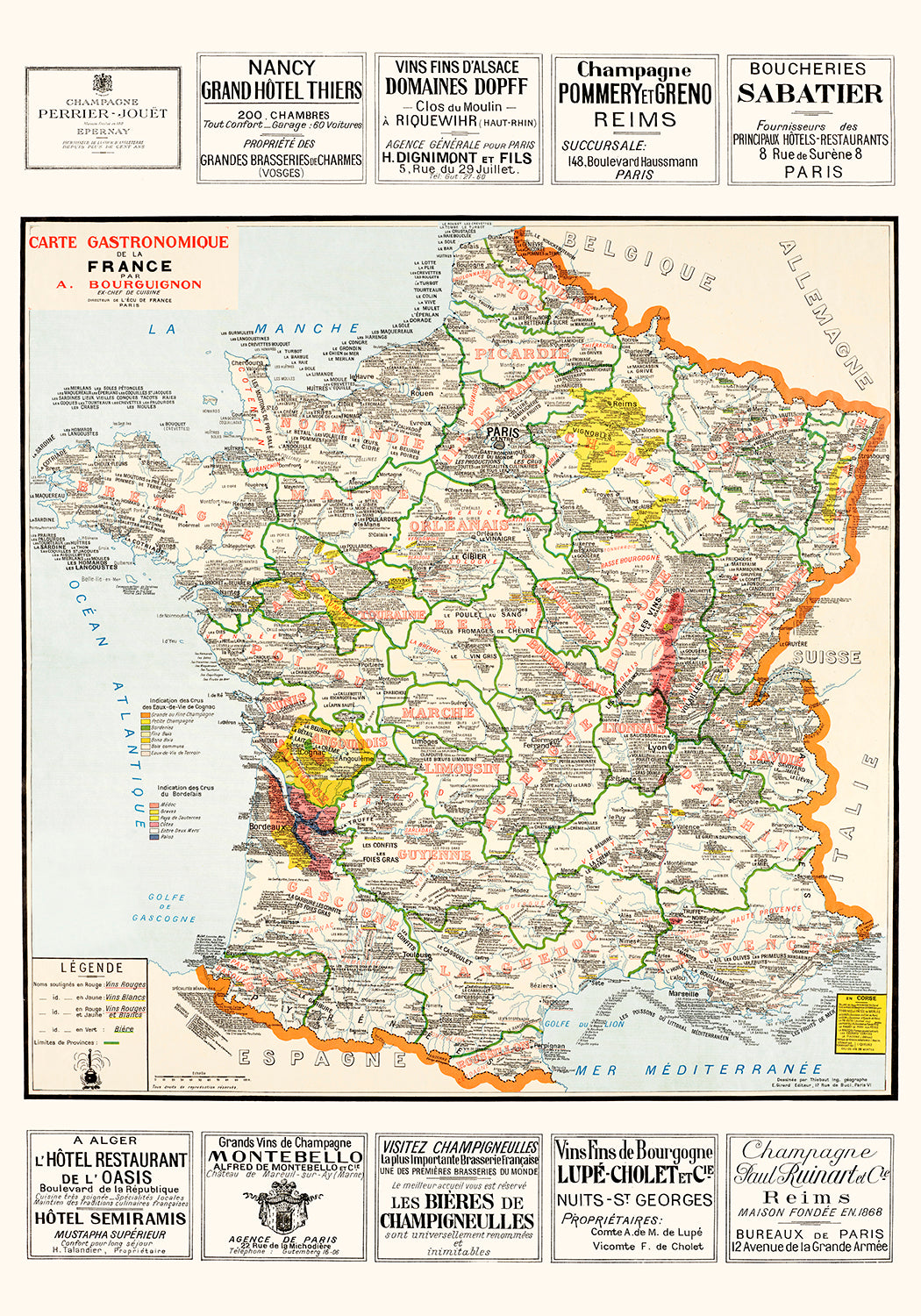 Carte gastronomique par Alain Bourguignon