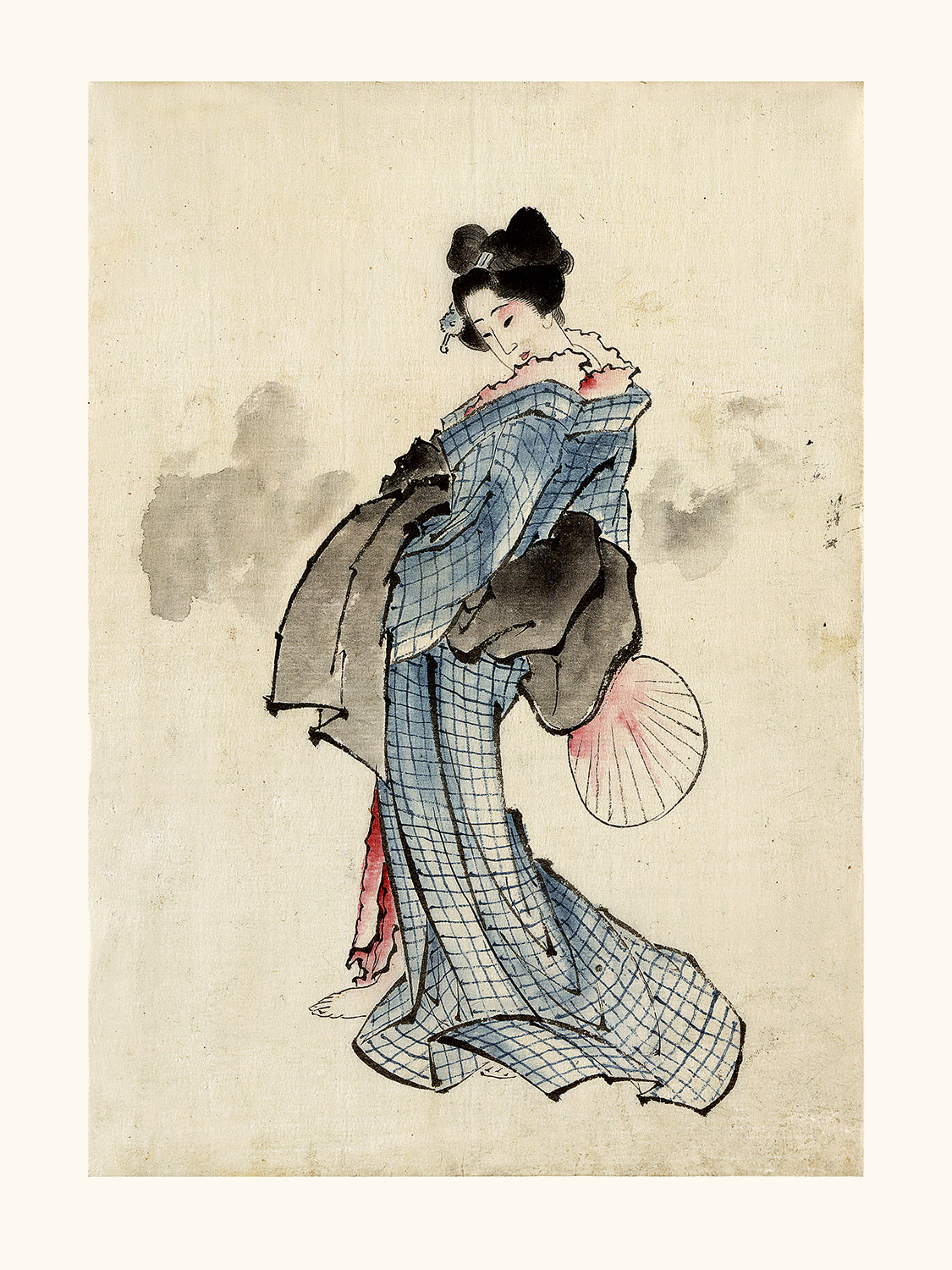Dibujo de mujer Hokusai
