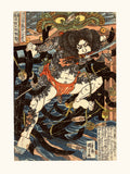 Kuniyoshi Rori Hakucho Chojun de la serie 108 Heroes of the Suikoden