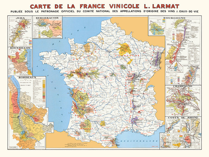 Carte de la France vinicole de 1945