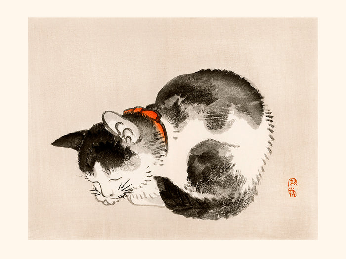 Kōno Bairei, gato durmiente 
